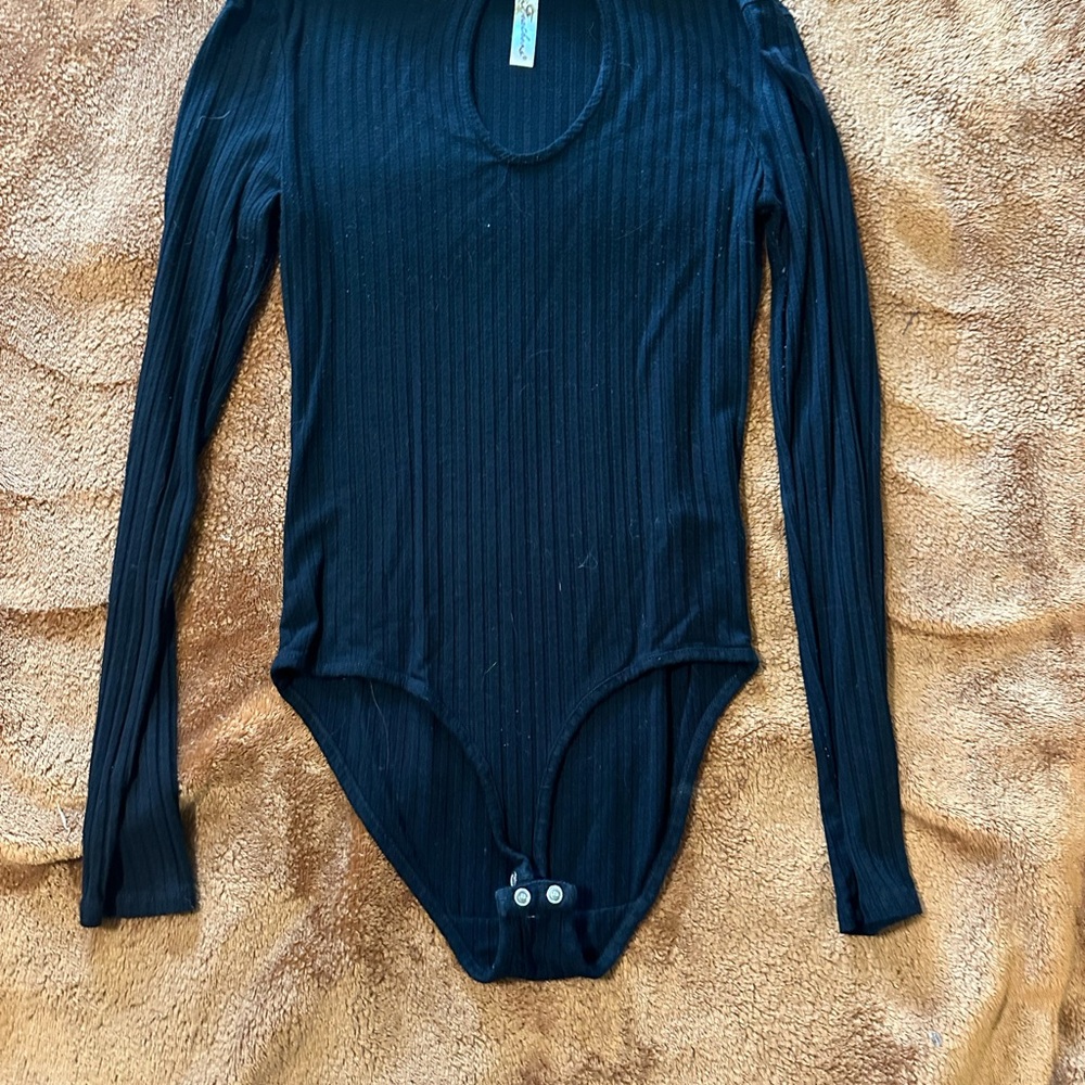 Black Ribbed body suit